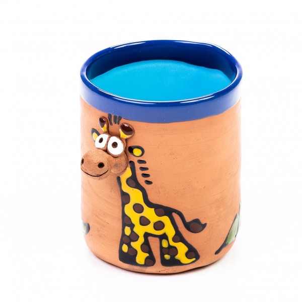 Keramiktasse Giraffe mit braunen Punkten