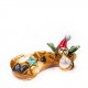 Keramik Minifigur - liegender Elch mit Weihnachtsmütze - gemischte Farben 1