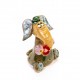 Keramik Minifigur - sitzender Elefant mit Herz am Rüssel - gemischte Farben 2