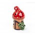 Teelichthaus mit rotem Dach und einem Frosch – Größe M