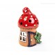 Teelichthaus mit rotem Dach und einem Frosch – Größe M 2