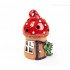 Teelichthaus mit rotem Dach und einem Frosch – Größe M