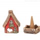 Mini Keramikhaus. Räucherhaus Nr. 7 mit Herz auf Tür. 4