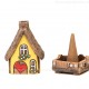Mini Keramikhaus. Räucherhaus Nr. 7 mit Herz auf Tür. 9