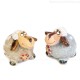 Keramik Minifigur - Schaf mit Blumen - gemischte Farben 4