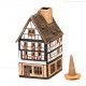 Lichthaus aus Keramik Nr. 23. Schwarzwald Fachwerkhaus mit Blumen - Teelichthalter, Räucherhaus und Aromalampe 2
