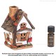 Lichthaus aus Keramik Nr. 29. Forsthaus mit Pilzen - Teelichthalter, Räucherhaus und Aromalampe 3