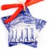 Berlin - Brandenburger Tor - Sternform, blau, handgefertigte Keramik, Christbaumschmuck