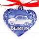 Berlin - Trabant - Herzform, blau, handgefertigte Keramik, Weihnachtsbaum-Hänger 2
