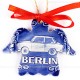Berlin - Trabant - Engelform, blau, handgefertigte Keramik, Weihnachtsbaum-Hänger 2