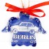 Berlin - Trabant - Engelform, blau, handgefertigte Keramik, Weihnachtsbaum-Hänger