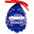 Berlin - Trabant - Weihnachtsmann-form, blau, handgefertigte Keramik, Baumschmuck zu Weihnachten