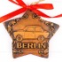 Berlin - Trabant - Sternform, braun, handgefertigte Keramik, Christbaumschmuck