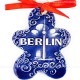 Berlin - Fernsehturm - Keksform, blau, handgefertigte Keramik, Christbaumschmuck 2