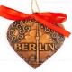Berlin - Fernsehturm - Herzform, braun, handgefertigte Keramik, Weihnachtsbaum-Hänger 2