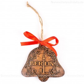 Berlin - Fernsehturm - Glockenform, braun, handgefertigte Keramik, Baumschmuck zu Weihnachten