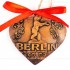 Berlin - Fernsehturm - Herzform, braun, handgefertigte Keramik, Weihnachtsbaum-Hänger