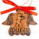 Berlin - Fernsehturm - Engelform, braun, handgefertigte Keramik, Weihnachtsbaum-Hänger 2