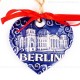 Berlin - Fernsehturm - Herzform, blau, handgefertigte Keramik, Weihnachtsbaum-Hänger 2