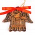 Berlin - Fernsehturm - Engelform, braun, handgefertigte Keramik, Weihnachtsbaum-Hänger