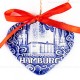 Hamburg - Panorama mit Elbphilharmonie - Herzform, blau, handgefertigte Keramik, Weihnachtsbaum-Hänger 2