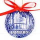 Hamburg - Panorama mit Elbphilharmonie - runde form, blau, handgefertigte Keramik, Weihnachtsbaumschmuck 2