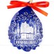 Hamburg - Panorama mit Elbphilharmonie - Weihnachtsmann-form, blau, handgefertigte Keramik, Baumschmuck zu Weihnachten 2