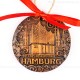 Hamburg - Panorama mit Elbphilharmonie - runde form, braun, handgefertigte Keramik, Weihnachtsbaumschmuck 2