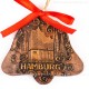 Hamburg - Panorama mit Elbphilharmonie - Glockenform, braun, handgefertigte Keramik, Baumschmuck zu Weihnachten 2