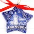 Hamburger Hafen - Sternform, blau, handgefertigte Keramik, Christbaumschmuck
