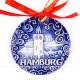 Hamburger Hafen - runde form, blau, handgefertigte Keramik, Weihnachtsbaumschmuck 2