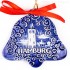 Hamburger Hafen - Glockenform, blau, handgefertigte Keramik, Baumschmuck zu Weihnachten