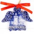 Hamburger Hafen - Engelform, blau, handgefertigte Keramik, Weihnachtsbaum-Hänger