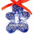 Hamburger Hafen - Keksform, blau, handgefertigte Keramik, Christbaumschmuck