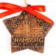 Hamburger Hafen - Sternform, braun, handgefertigte Keramik, Christbaumschmuck 2