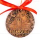 Hamburger Hafen - runde form, braun, handgefertigte Keramik, Weihnachtsbaumschmuck 2