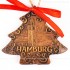 Hamburger Hafen - Weihnachtsbaum-form, braun, handgefertigte Keramik, Weihnachtsbaumschmuck