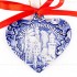 Schloss Neuschwanstein - Herzform, blau, handgefertigte Keramik, Weihnachtsbaum-Hänger