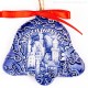 Schloss Neuschwanstein - Glockenform, blau, handgefertigte Keramik, Baumschmuck zu Weihnachten 2