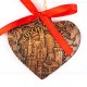 Schloss Neuschwanstein - Herzform, braun, handgefertigte Keramik, Weihnachtsbaum-Hänger 2