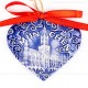 München - Neues Rathaus - Herzform, blau, handgefertigte Keramik, Weihnachtsbaum-Hänger 2