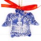 München - Neues Rathaus - Engelform, blau, handgefertigte Keramik, Weihnachtsbaum-Hänger 2