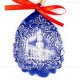 München - Neues Rathaus - Weihnachtsmann-form, blau, handgefertigte Keramik, Baumschmuck zu Weihnachten 2
