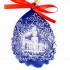 München - Neues Rathaus - Weihnachtsmann-form, blau, handgefertigte Keramik, Baumschmuck zu Weihnachten