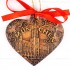 München - Neues Rathaus - Herzform, braun, handgefertigte Keramik, Weihnachtsbaum-Hänger