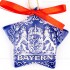 Bayern - Sternform, blau, handgefertigte Keramik, Christbaumschmuck