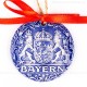 Bayern - runde form, blau, handgefertigte Keramik, Weihnachtsbaumschmuck 2