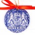 Bayern - runde form, blau, handgefertigte Keramik, Weihnachtsbaumschmuck