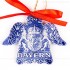 Bayern - Engelform, blau, handgefertigte Keramik, Weihnachtsbaum-Hänger