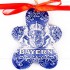Bayern - Keksform, blau, handgefertigte Keramik, Christbaumschmuck
